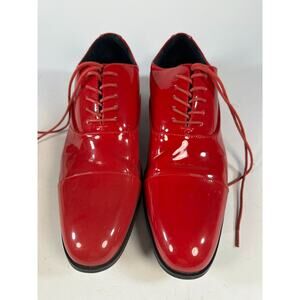 Stacy Adams Men’s 10M Red Patent Leather Oxford Dress Shoes Cap Toe